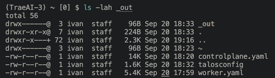 Сгенерированные конфигурационные файлы Talos в директории _out